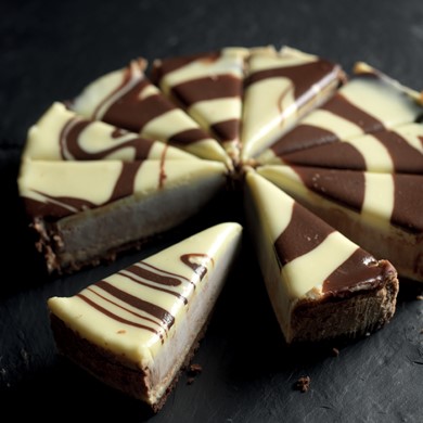 Baked White & Dark Chocolate Cheesecake