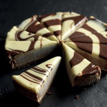 Baked White & Dark Chocolate Cheesecake