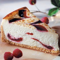 Raspberry White Chocolate Brulee Cheesecake